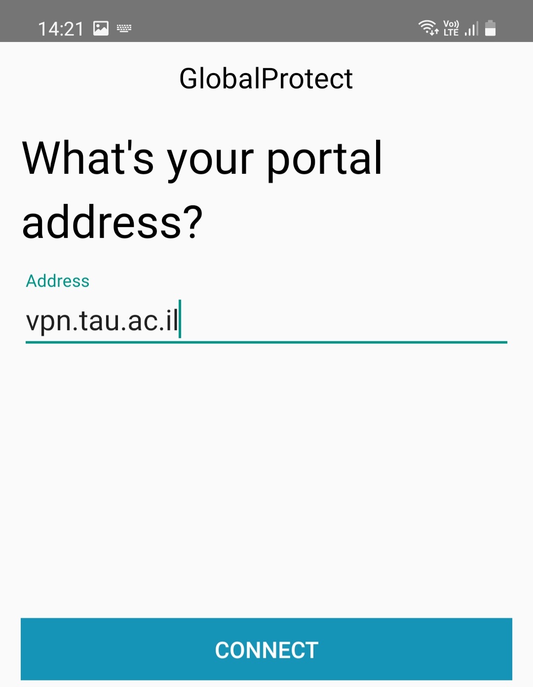 Insert the vpn address
